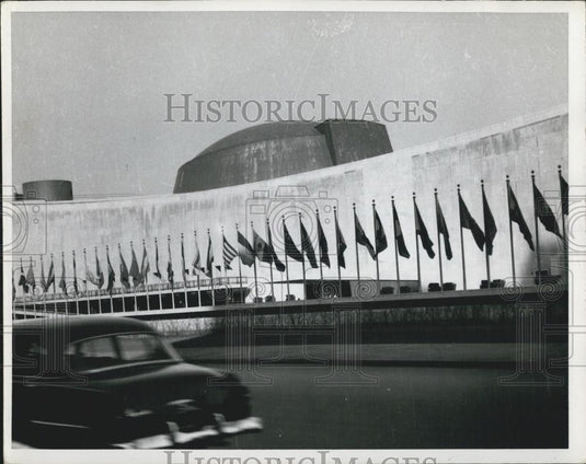 Press Photo United Nations, Row of Flags - Historic Images