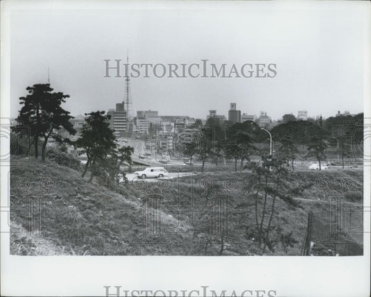 1968 Press Photo View Downtown Tokyo From Hotel New Otani Tokyo Broadcasting - Historic Images
