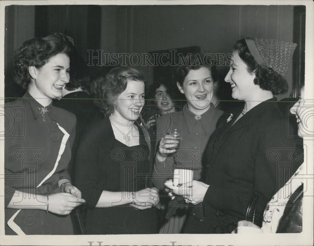 1953 Press Photo Reception at Danish Embassy in London - Historic Images