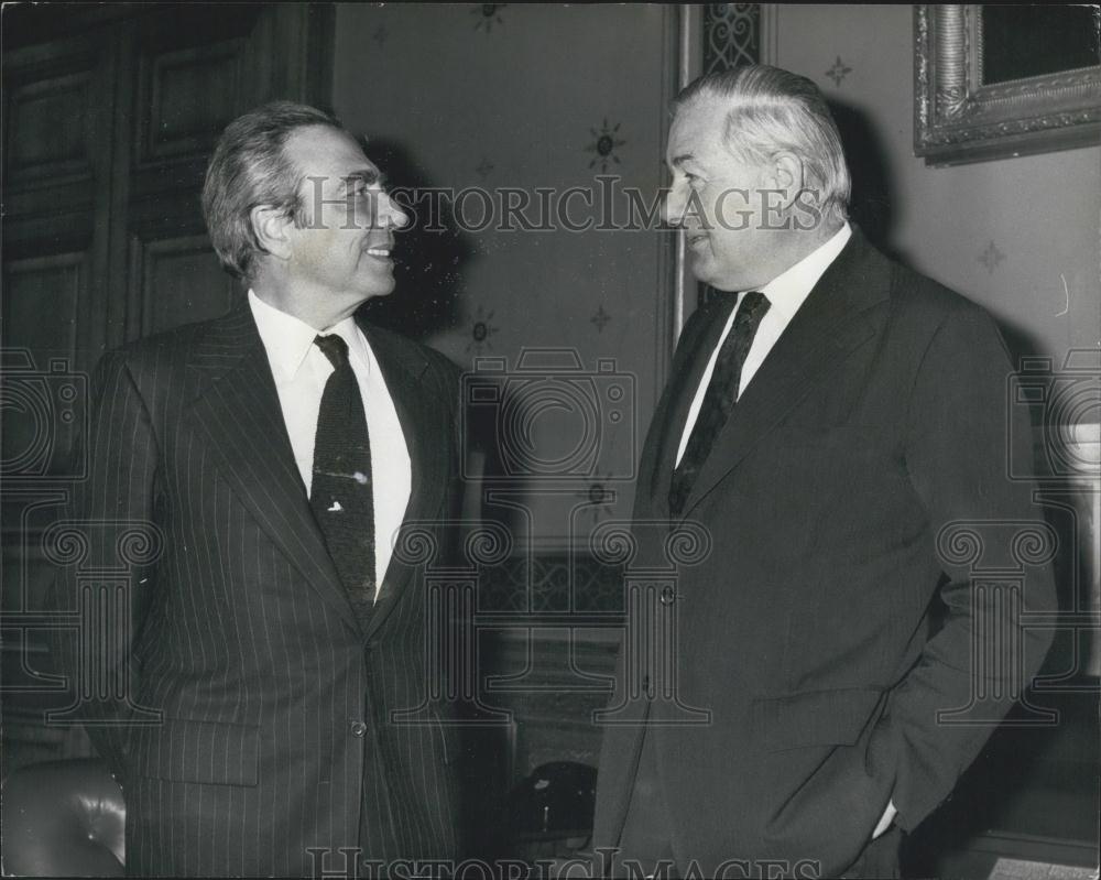 1974 Press Photo Common Market Commission President Ortoli Foreign Secretary - Historic Images