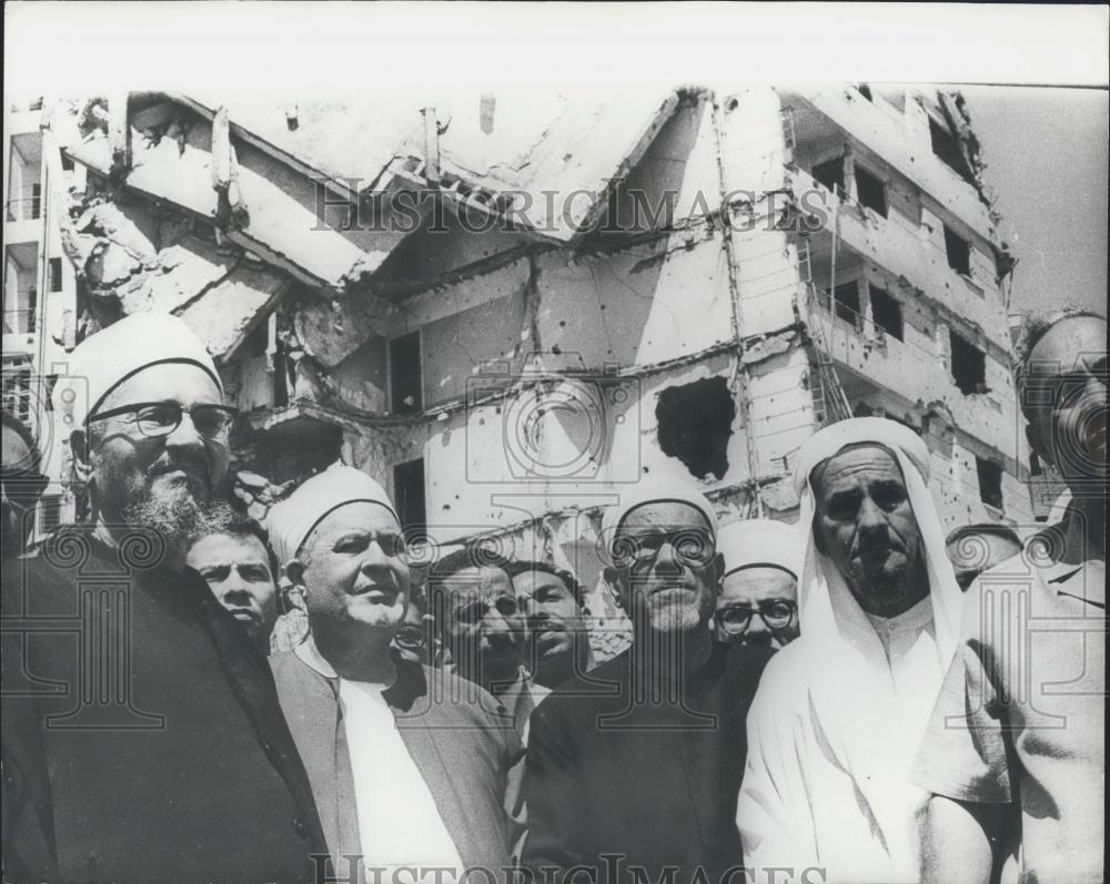 1972 Press Photo Dr. Abdel Mahmoud, Sheikh M. Khater Mufti, Dr. Mohammed Faham - Historic Images