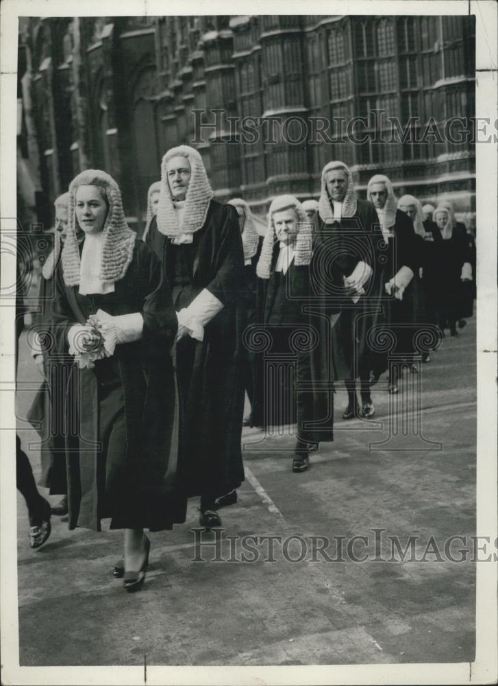 1957 Press Photo Miss Rose Heibron QC, Judges Service at Westminster Abbey - Historic Images