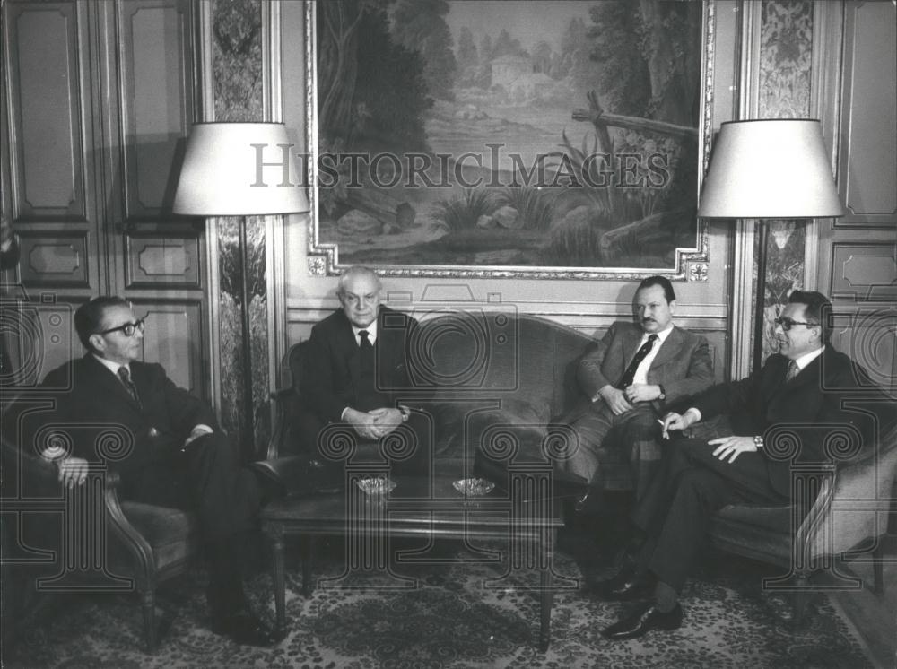 Press Photo Ugo Malfa of PRi ,De Martino of PSI,F Ferri of PSU ,AForlani of DC - Historic Images