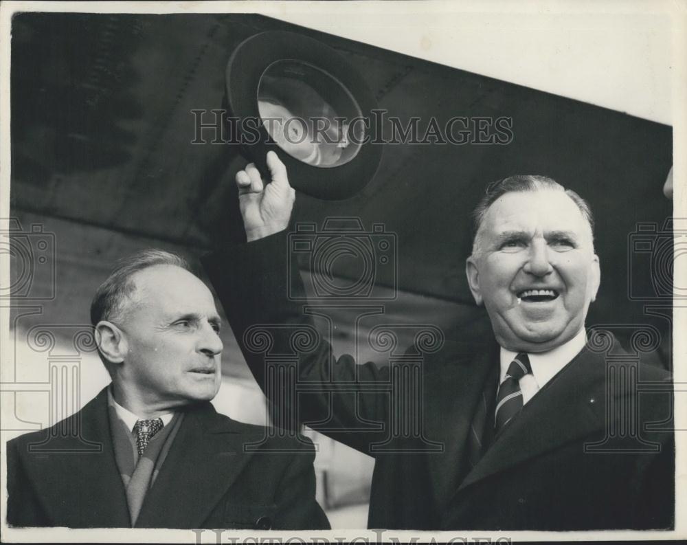 1955 Press Photo Prime Minister New Zealand Sidney Holland Clifton Webb London - Historic Images