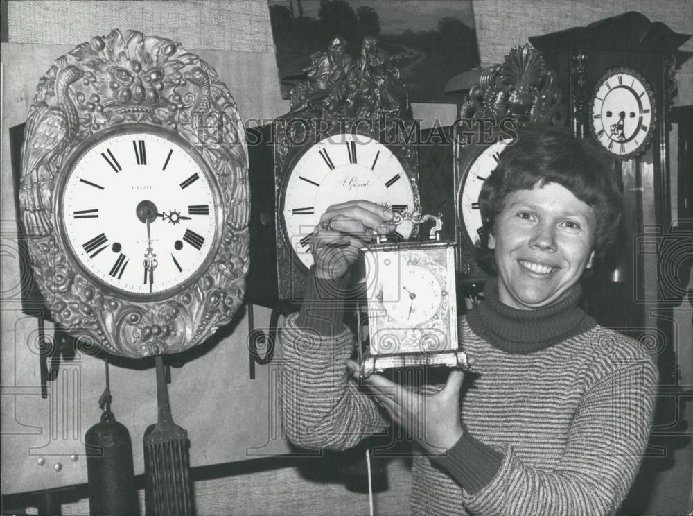 1979 Press Photo Antiques, 1800&#39;s Clocks, Deutsches Museum, Munich Germany - Historic Images