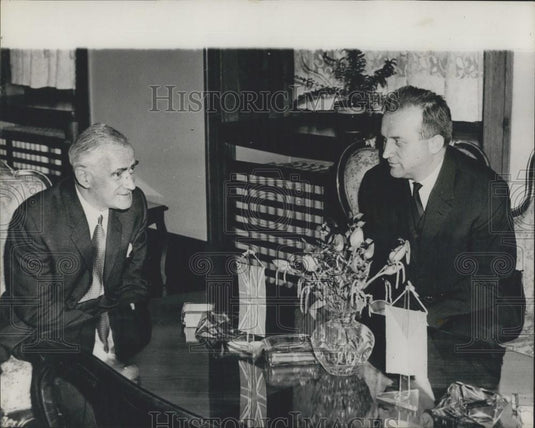 1965 Press Photo Mr. Stewart & Czech Premier Josef Lenart - Historic Images