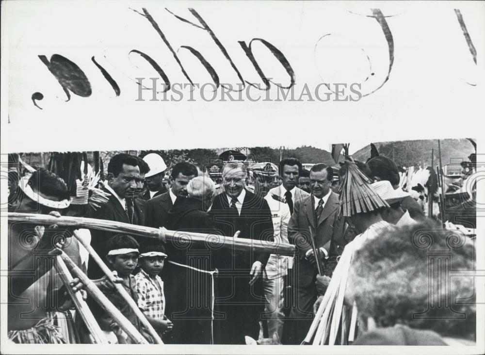 1973 Press Photo Official Visit of Brazilian President Medici To Venezuela Barba - Historic Images