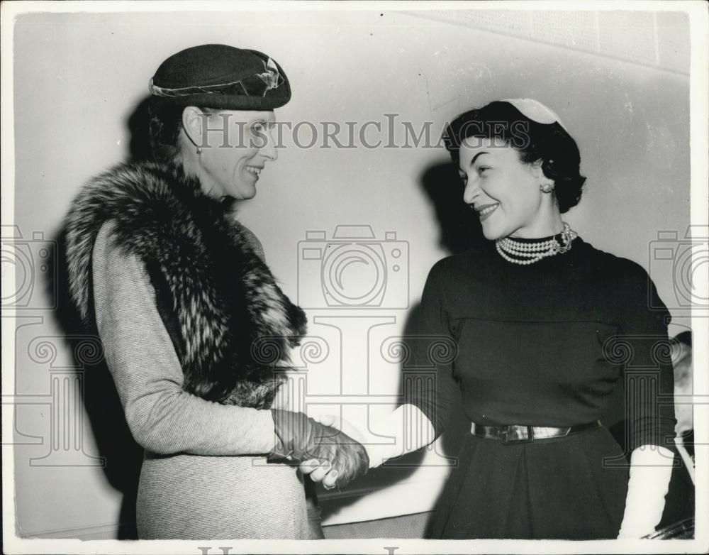 Press Photo Madame Doria Shafik addresses Conference of International Alliance - Historic Images