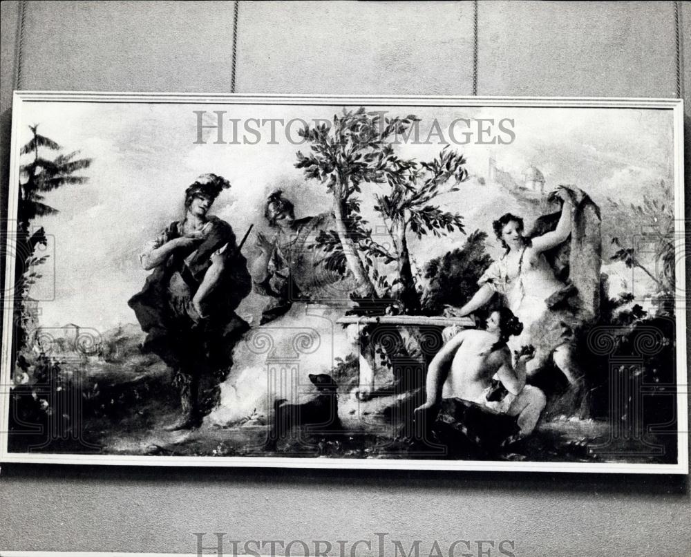 1959 Press Photo Painting, Venetian Artist Francesco Guardi Illustrate Crusades - Historic Images