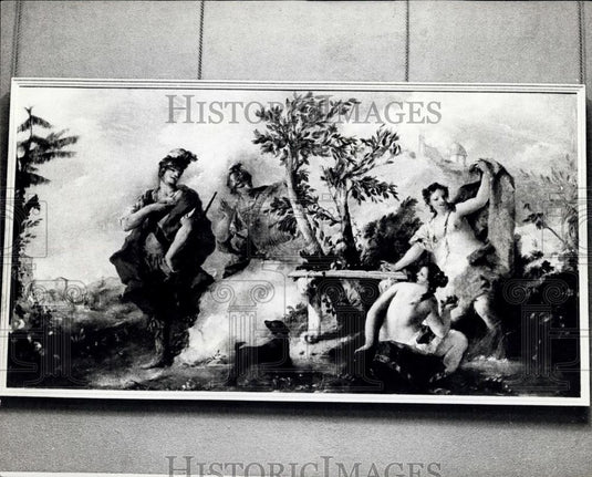 1959 Press Photo Painting, Venetian Artist Francesco Guardi Illustrate Crusades - Historic Images