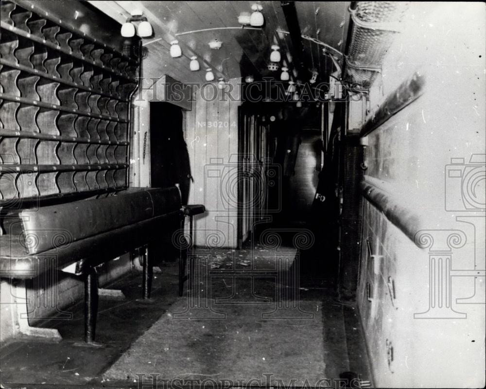 Press Photo Interior of robbed train car - Historic Images