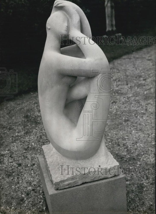 Press Photo Rene Collamarini's Work Called "La Baigneuse. - Historic Images