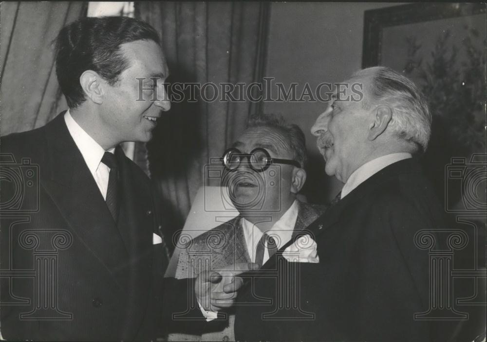 1959 Press Photo Jean Delay Elected AT French Academy With Marcel Achard - Historic Images