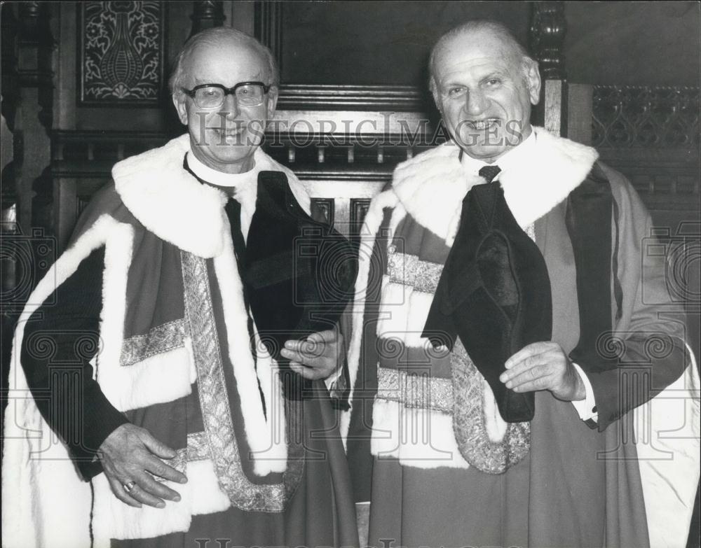 1980 Press Photo Donald Coggan And Sir Marcus Joseph Sieff At Hourse Of Lords - Historic Images