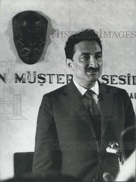 Press Photo Turkey Prime Minister Bulent Ecevit Speaking Press Conference - Historic Images