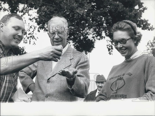 1967 Press Photo Swedish King Gustav, Archaeological Site, Etruscan, Viterbo - Historic Images