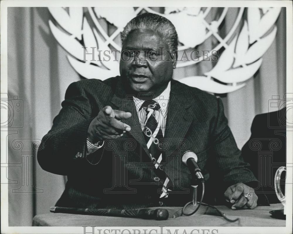 1979 Press Photo Zapu President Joshua Nkomo Press Conference United Nations - Historic Images