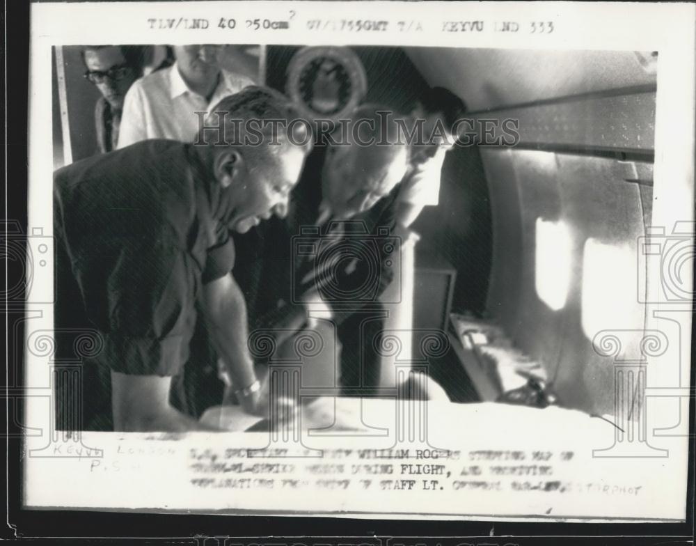 1971 Press Photo William Rogers makes flight in Israel - Historic Images