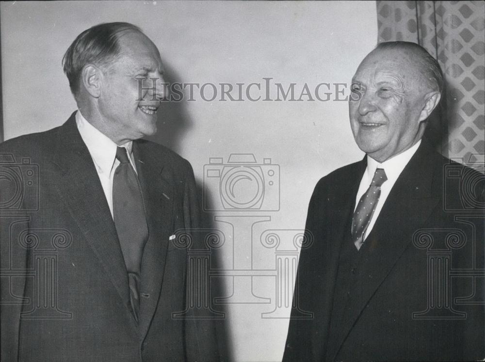 1956 Press Photo Robert Murphy Representing US Foreign Minister Dr. Adenauer - Historic Images