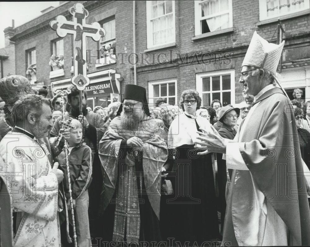 1980 Press Photo Archbishop Canterbury Robert Runcie Walsingham Norfolk - Historic Images