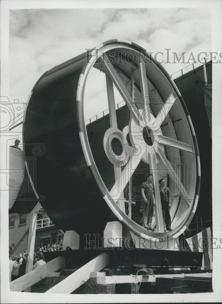 1959 Press Photo Submarine Keel-Laying Ceremony, Barrow-in-Furness - Historic Images