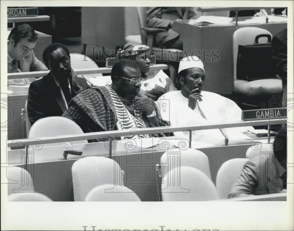 1984 Press Photo 39th Session Of Un Assembly Elects Zambia Paul J.F. Zusaka Pres - Historic Images