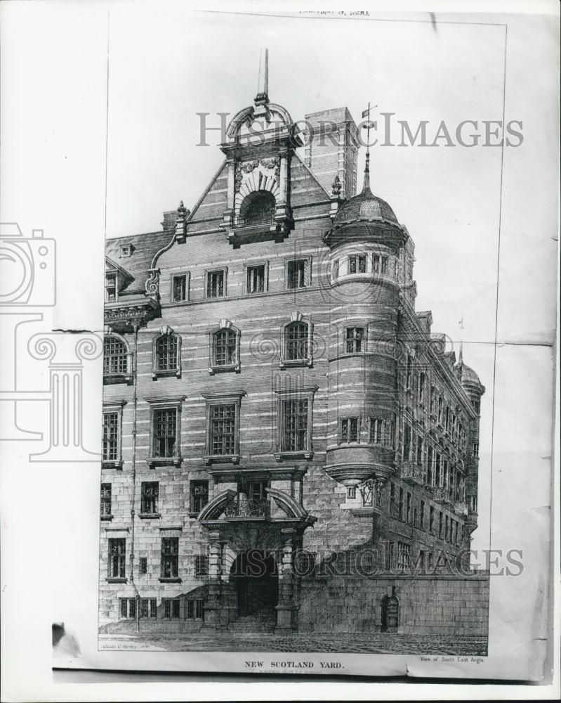 1964 Copy of 1890 Press Photo Exterior New Scotland Yard Sketch - Historic Images