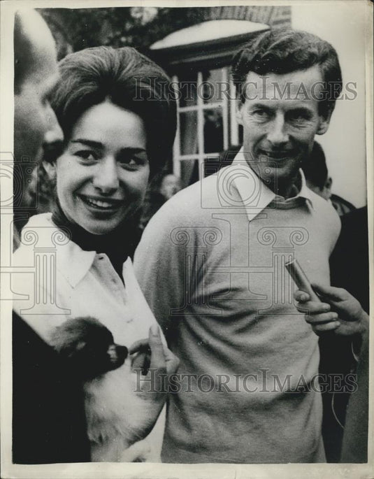 1959 Press Photo Group Captain Peter Townsend Fiancee Marie Luce Jamagne - Historic Images