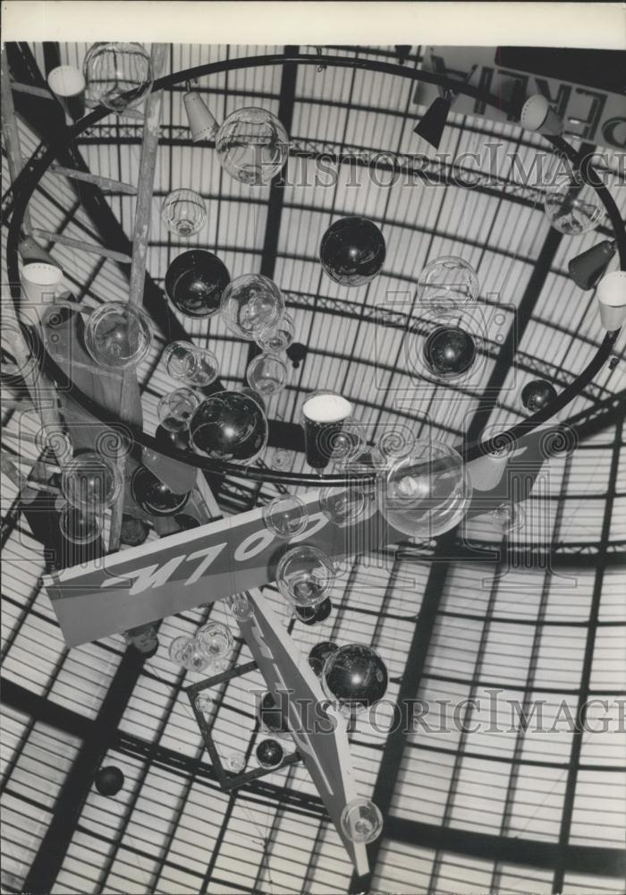 1959 Press Photo Decorations Hung Grand Palais French Household Art Exhibition - Historic Images