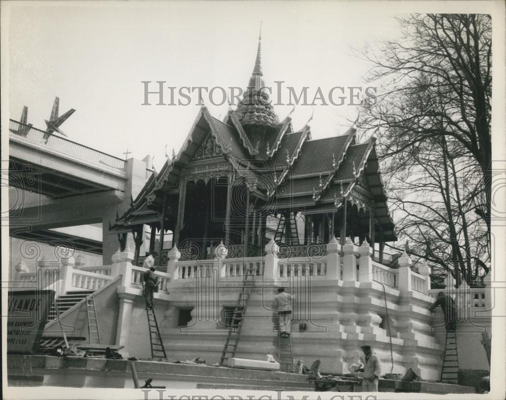 1958 Press Photo Brussels International Exhibition Thailand Pavilion - Historic Images