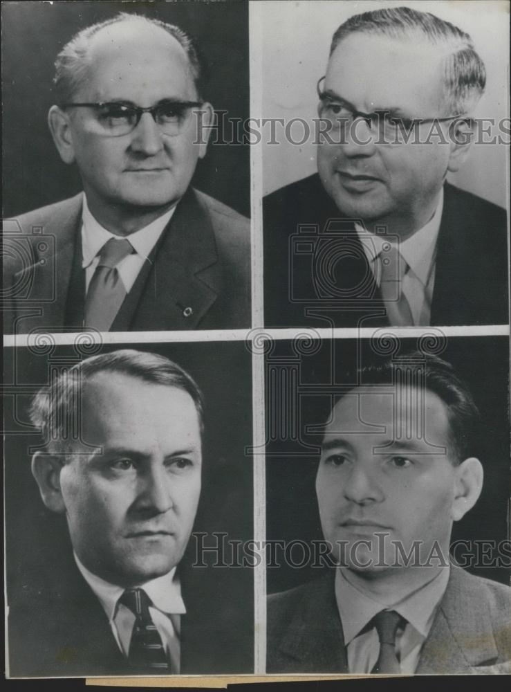 1959 Press Photo German Dem/Rep Delegts-Dr. Lothar Bolz/Otto Winzer/ Peter Flori - Historic Images