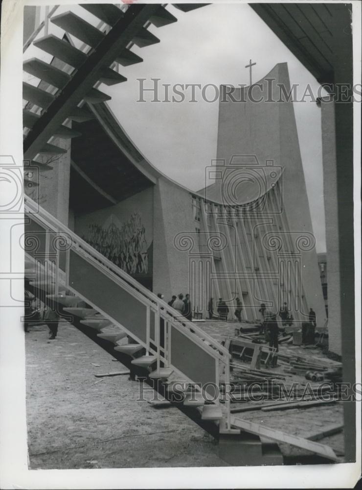 1958 Press Photo Brussels Universal Exhibition Opens-Vatican Pavilion - Historic Images