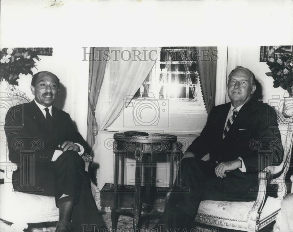 1971 Press Photo President Sadat Egypt U.S. Secretary State William Rogers - Historic Images