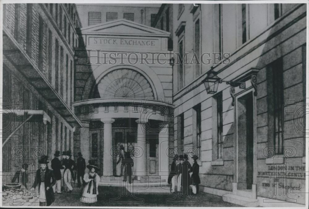 Press Photo Illustration Of Stock Exchange Entrance - Historic Images