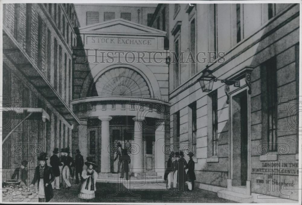 Press Photo Illustration Of Stock Exchange Entrance - Historic Images