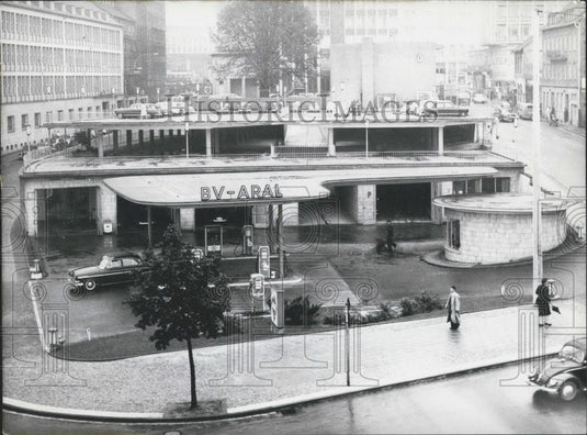 1956 Press Photo Modern Parking Place Opened In Essen Aerial View - Historic Images