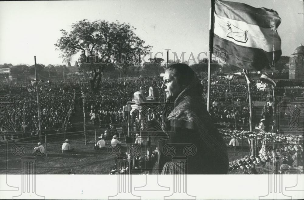 1972 Press Photo PM Indira Gandhi Election Meets In India Support Of Congress - Historic Images