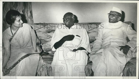 1967 Press Photo Indira Gandhi ,Mr. Kamaraj & Morarji Desai - Historic Images
