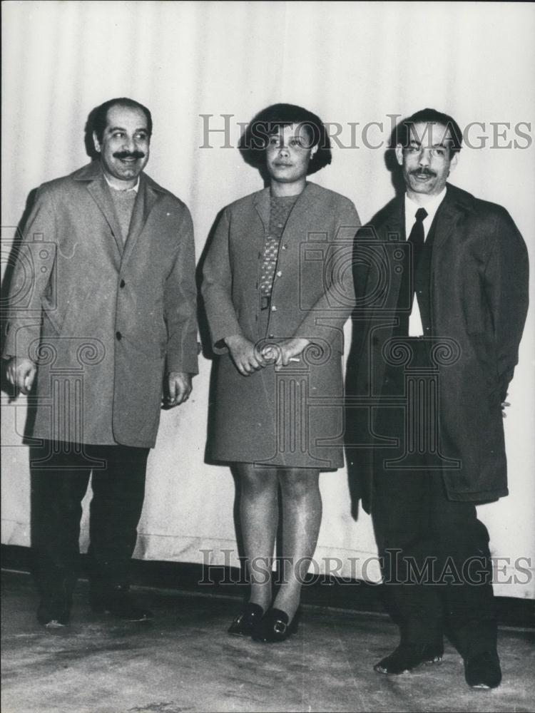 1970 Press Photo Ibrahim Youssef, Amena Dahbor and Mohammed Abu el-Heiga - Historic Images