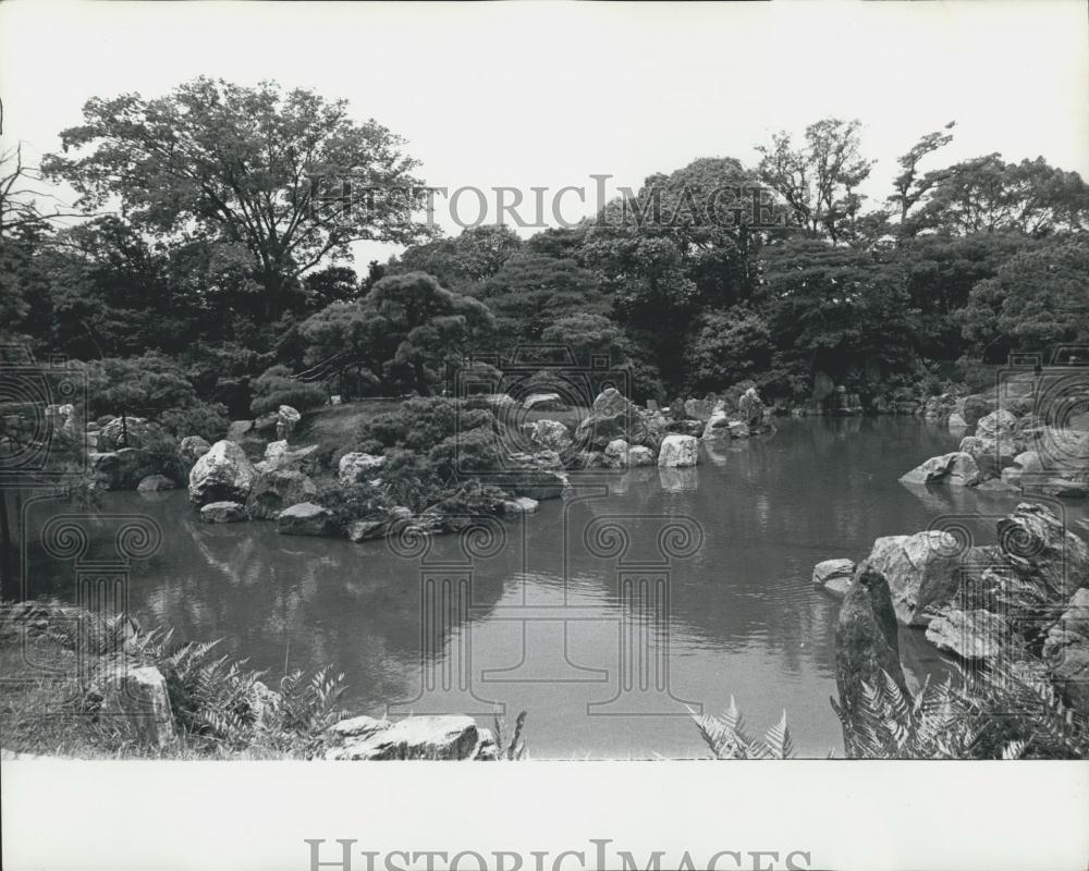 1974 Press Photo kyoto, Japan, Nijo Castle Gardens - Historic Images