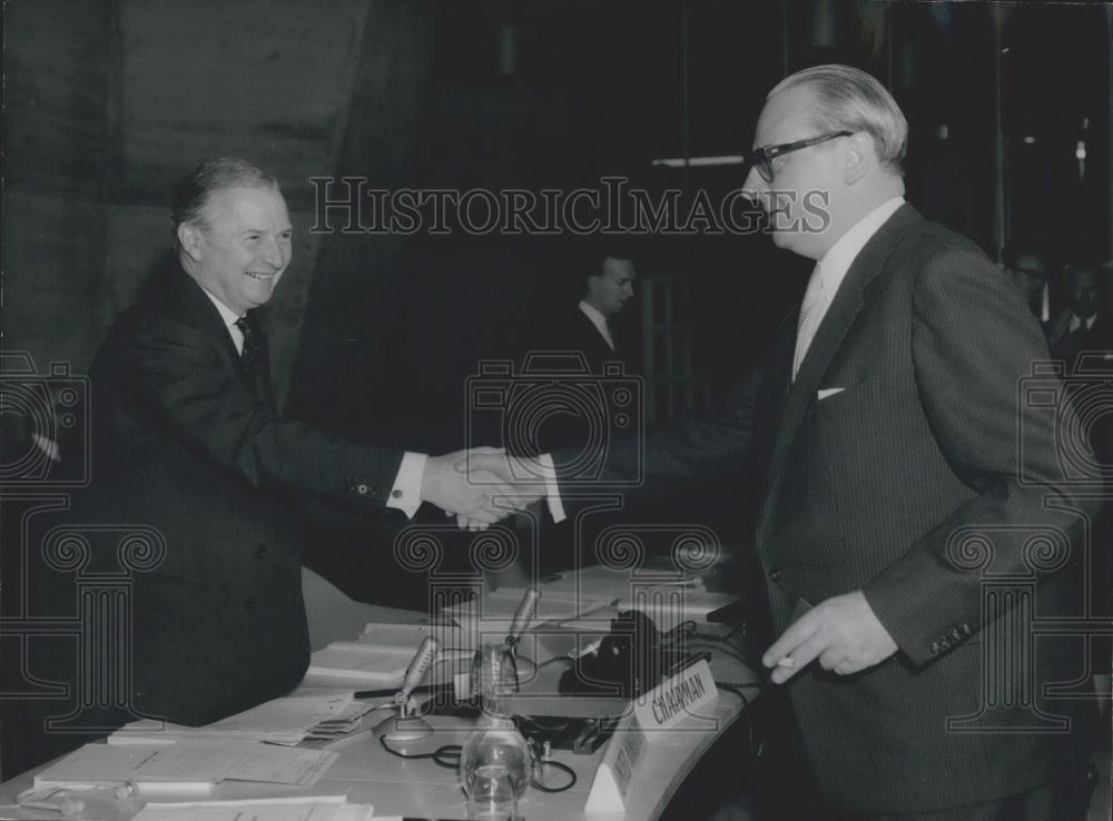 1958 Press Photo European Ministers Council Von Brentano Seldwyn Lloyd - Historic Images