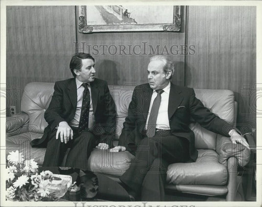 1982 Press Photo Secretary-General Javier Perez de Cuellar & David Steel of Brt - Historic Images