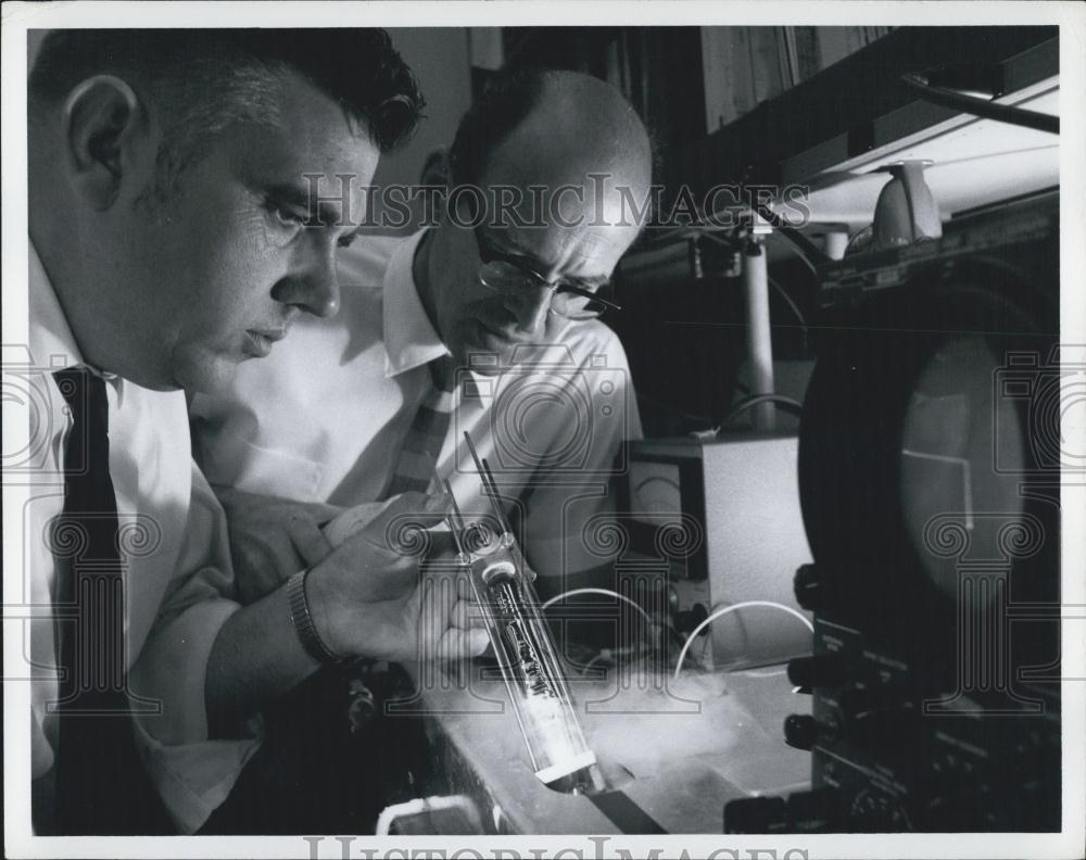 Press Photo Scientists at work - Historic Images