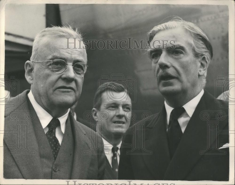 1954 Press Photo John Foster Dulles US Secretary of State With Anthony Eden - Historic Images