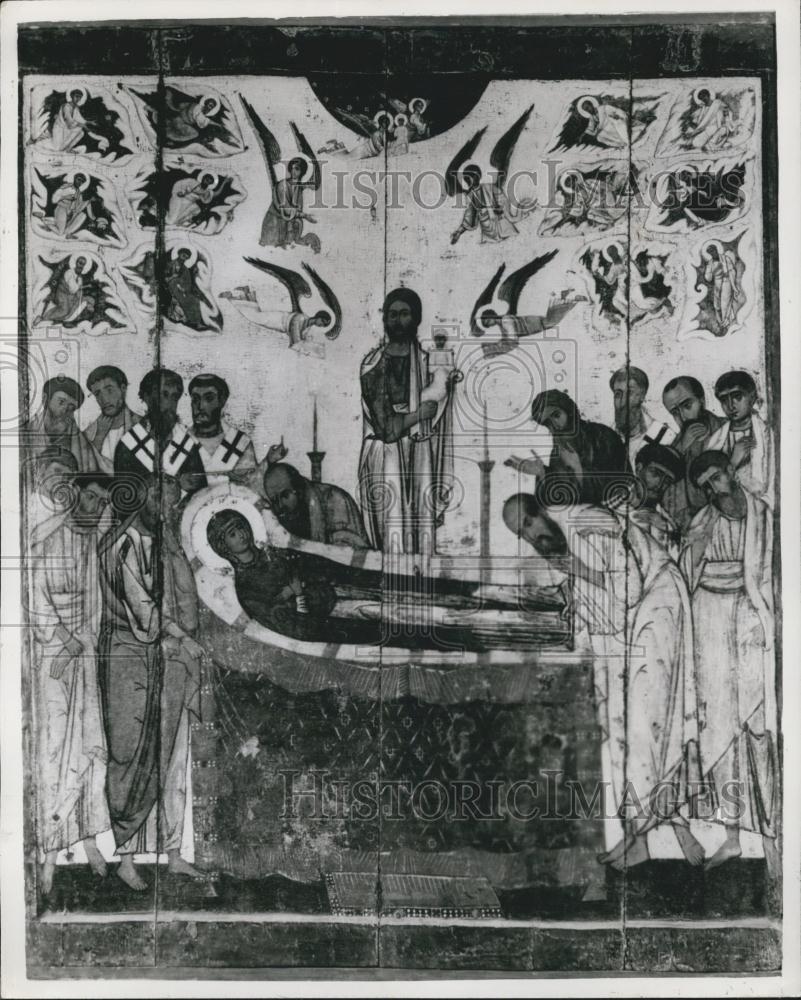 1958 Press Photo Painting "The Death of the Virgin" - Historic Images