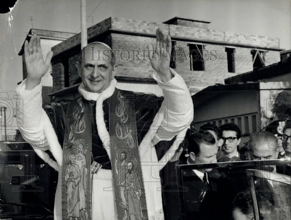 1965 Press Photo Pope Paul VI Celebrates Christmas Mass Fidene Presented Lamb - Historic Images