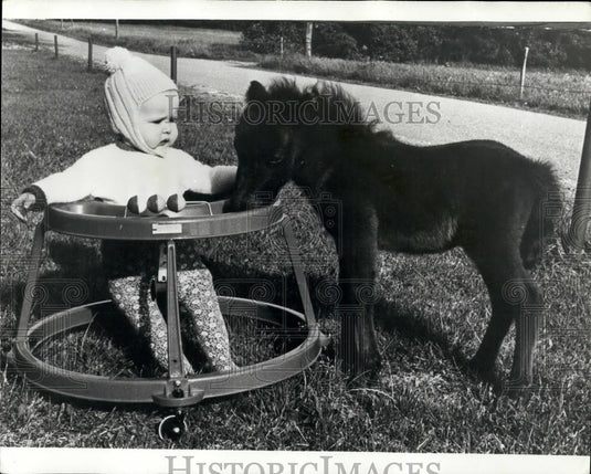 Press Photo Motte Hansen and a Shetland pony - Historic Images