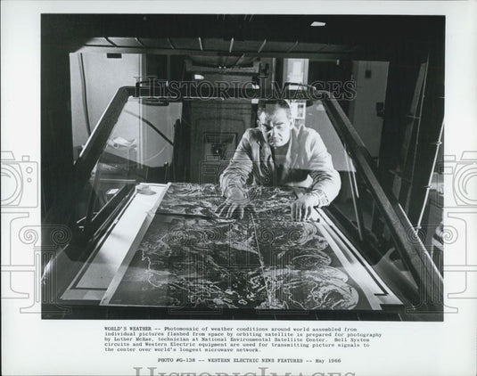 Press Photo Photomosaic Of World's Weather Conditions Assembled By Luther McRae - Historic Images