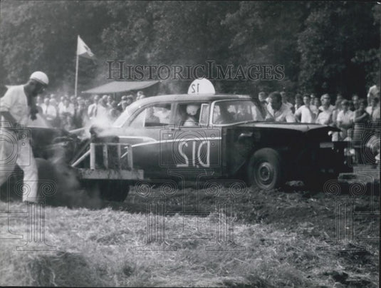 Press Photo Engine Smoking While Stuck At Sensational Auto Cross - Historic Images