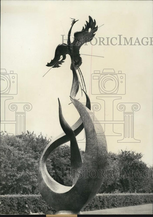 1958 Press Photo Contemporary Sculpture by Luis Leygue Shown at Rodin Museum - Historic Images